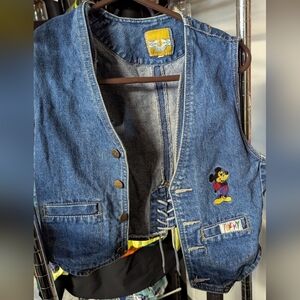 Disney Blue Denim Vest with Mickey Mouse Patch